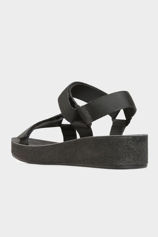 LIMITED COLLECTION Black Sporty Mid Platform Sandals In Extra Wide Fit | Yours Clothing 5