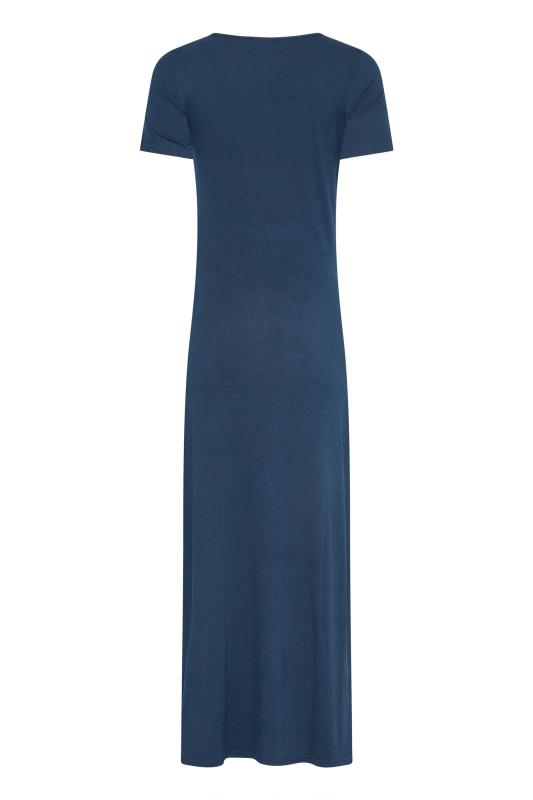LTS Tall Navy Blue Ruched Maxi Dress 7