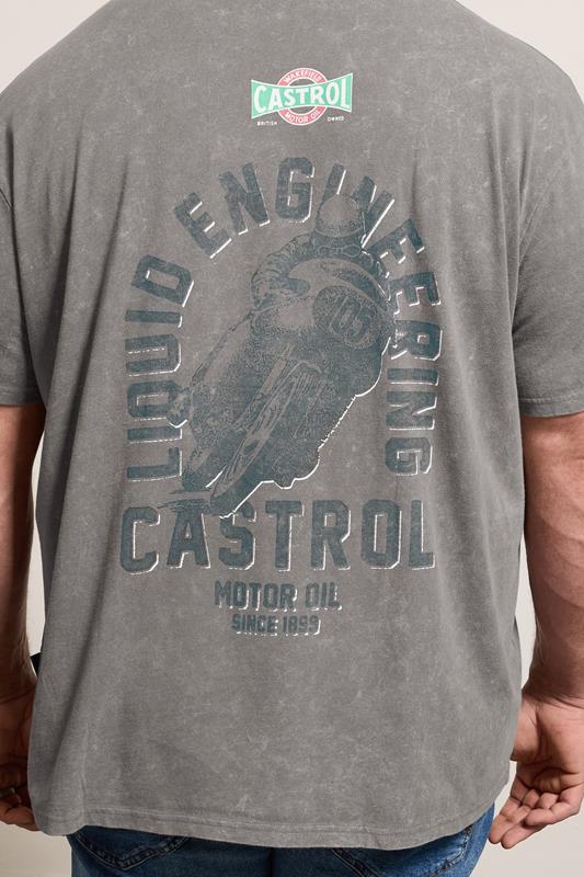 BadRhino Big & Tall Grey Acid Wash 'Castrol' Bike Graphic T-Shirt | BadRhino 4