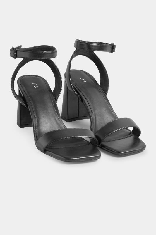 LTS Black Block Heel Sandal in Standard Fit | Long Tall Sally 2