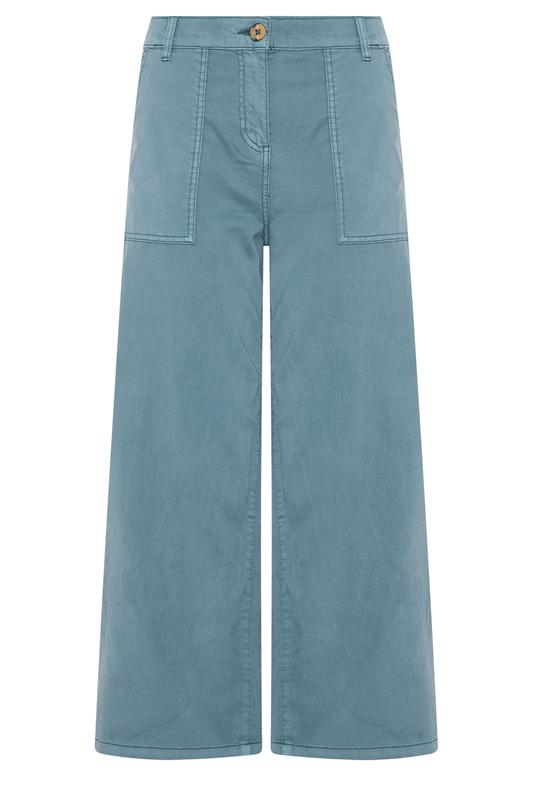 M&Co Petite Blue Midrise Wide Leg Cargo Trousers | M&Co 5