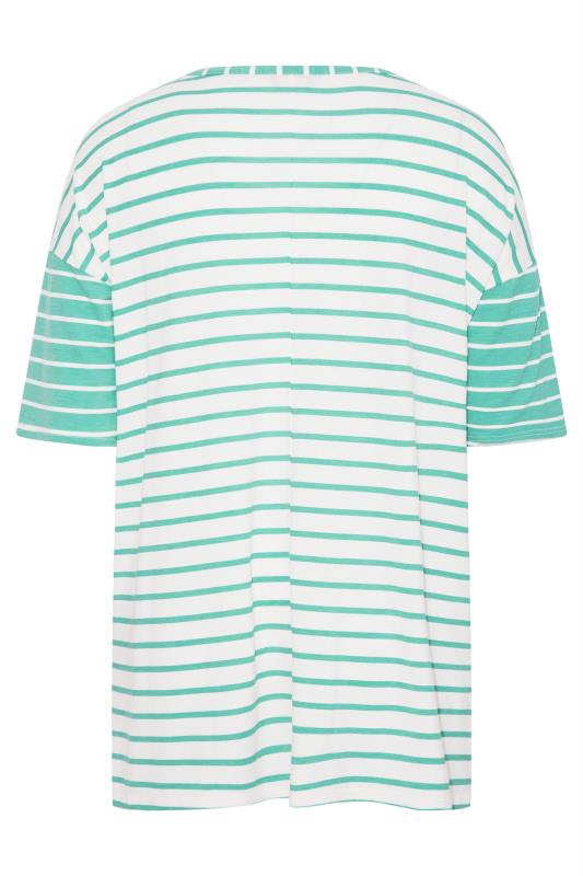 LIMITED COLLECTION Curve Green & White Stripe Oversized T-Shirt_BK.jpg