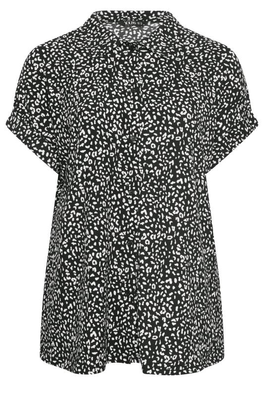 YOURS Plus Size Black Animal Print Button Front Shirt | Yours Clothing 5