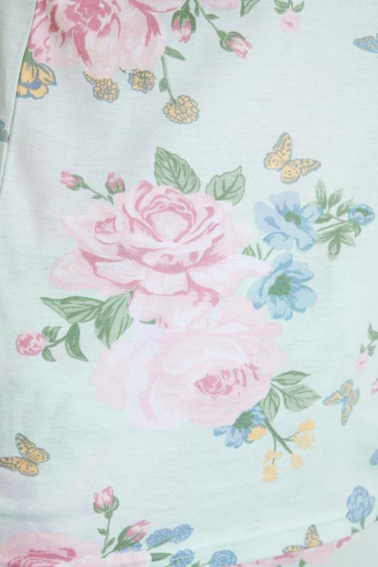 Petite Blue Floral Print Pyjama Set 4