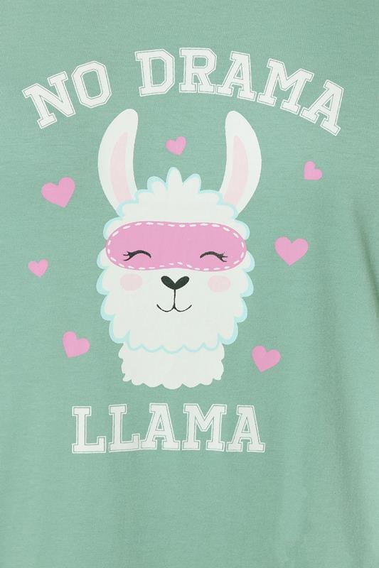 YOURS Plus Size Green Llama Side Split Nightdress | Yours Clothing 4