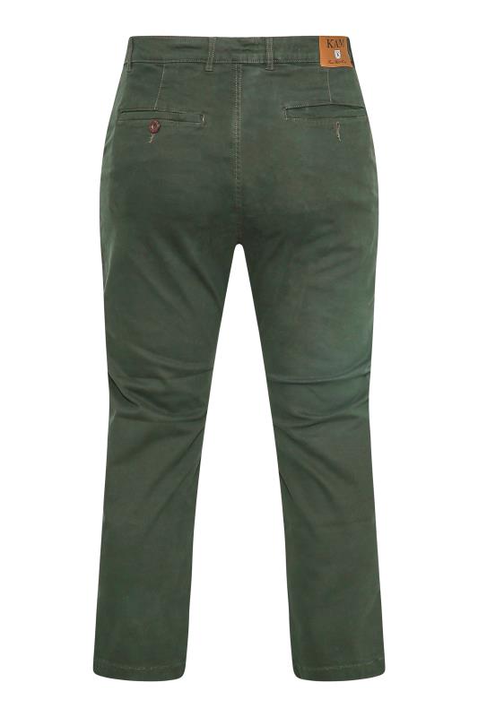 KAM Big & Tall Khaki Green Chino Trousers 5
