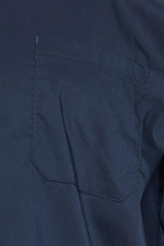 D555 Big & Tall Navy Blue Long Sleeve Non Iron Stretch Shirt | BadRhino 5