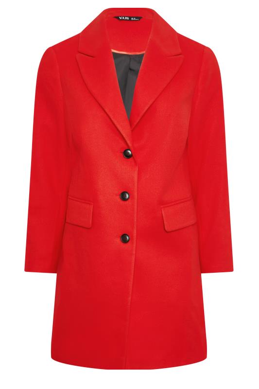 YOURS Plus Size Red Midi Formal Coat | Yours Clothing 6