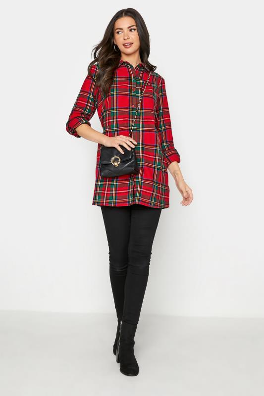 LTS Tall Red Check Brushed Shirt 2