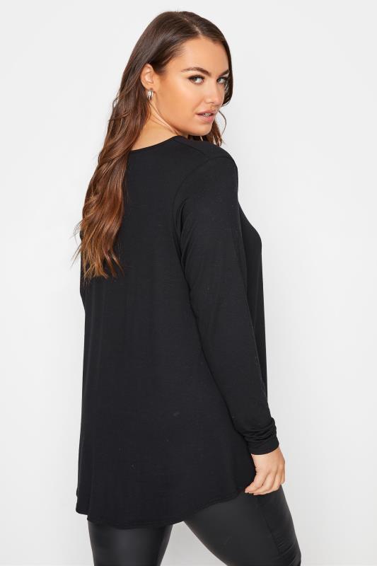LIMITED COLLECTION Curve Black Long Sleeve Swing Top 3