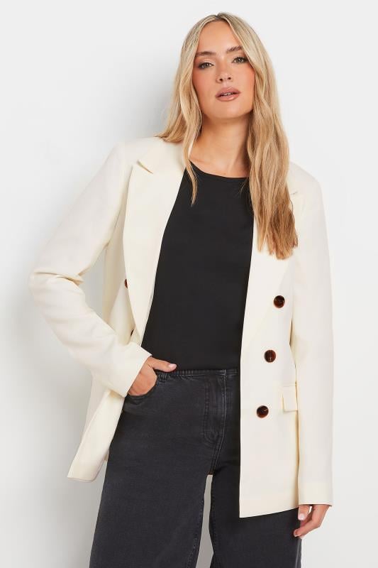 LTS Tall Women's Ivory White Double Breasted Blazer | Long Tall Sally 1