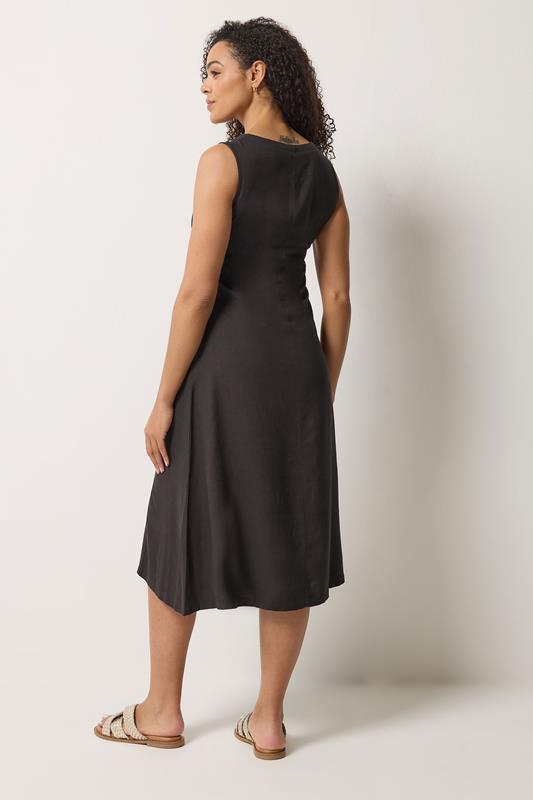 M&Co Chocolate Brown Linen Midi Dress | M&Co 5