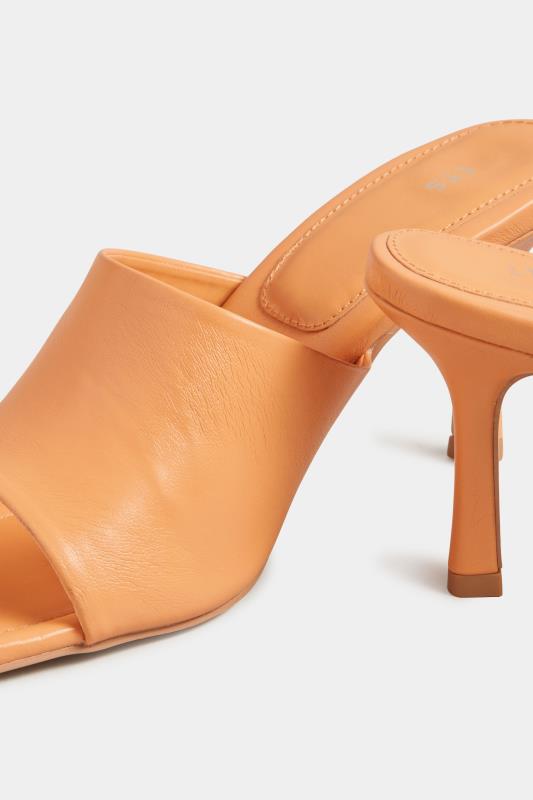 LTS Orange Skinny Heeled Mules in Standard Fit | Long Tall Sally 5