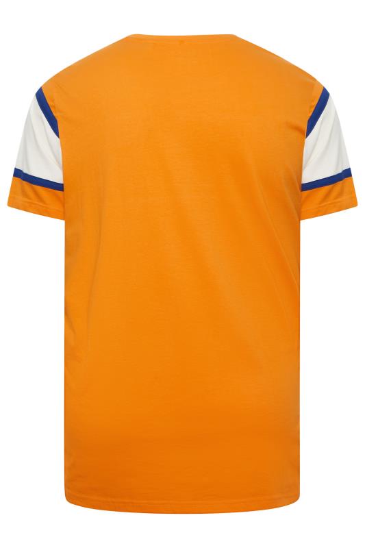 BadRhino Big & Tall Orange Stripe Panel T-Shirt | BadRhino 4