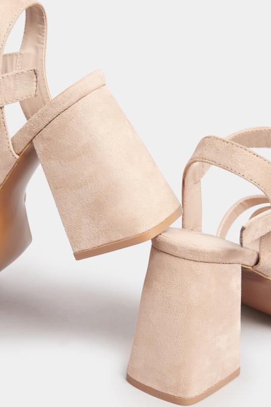 Nude Platform Sandal Heels In Wide E Fit & Extra Wide EEE Fit | Yours Clothing  4