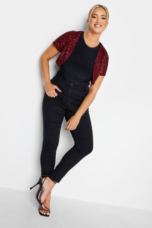 Plus Size YOURS LONDON Red Sequin Embellished Shrug Cardigan | Yours Clothing 2