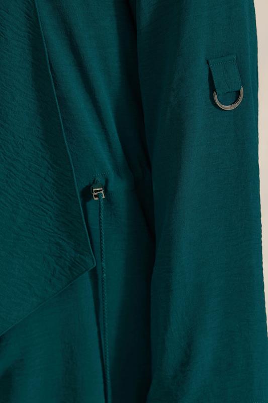 EVANS Plus Size Teal Green Lightweight Waterfall Jacket | Evans 4