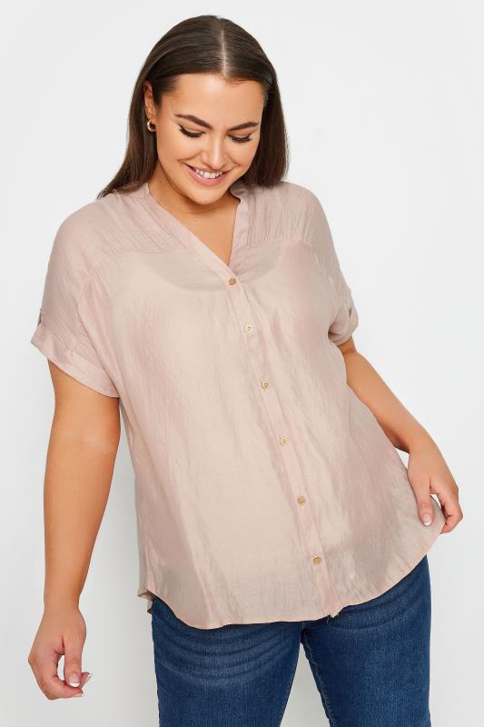 YOURS Plus Size Pink Button Through Shirt | Yours Clothing 1