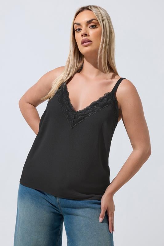  LIMITED COLLECTION – Trägershirt in Schwarz mit Spitze
