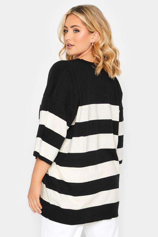 YOURS Plus Size Curve Black Stripe Knitted Jumper | Yours Clothing  3