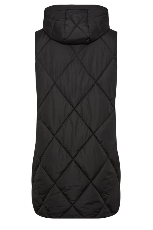 YOURS Curve Black Diamond Quilted Midi Gilet 8