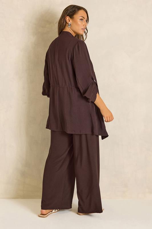 EVANS Plus Size Jacket & Trouser Chocolate Brown Set | Evans 2