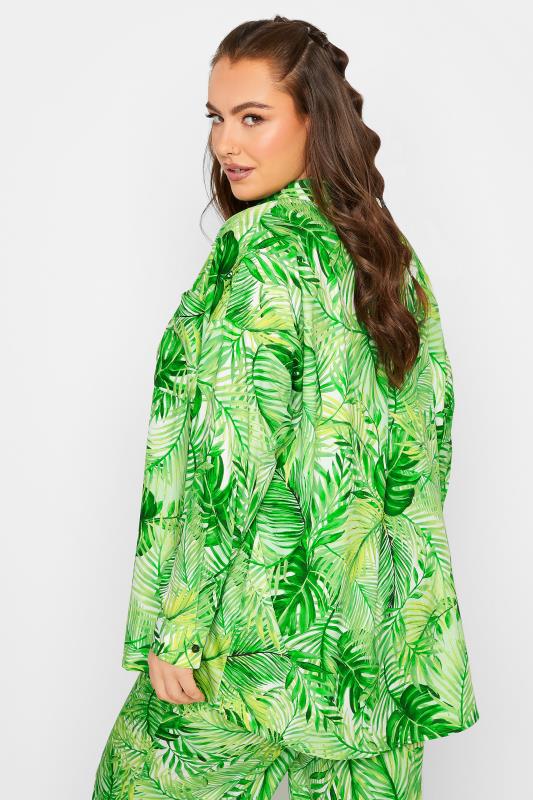 LIMITED COLLECTION Plus Size Green Leaf Print Shirt | Yours Clothing  3