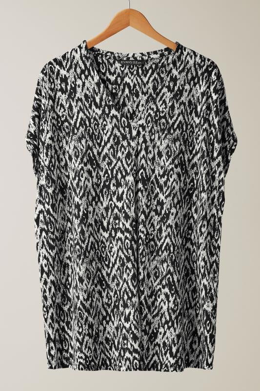 EVANS Plus Size Black Ikat Print Swing Top | Evans 5