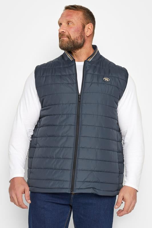 D555 Big & Tall Navy Blue Padded Puffer Gilet | BadRhino 2