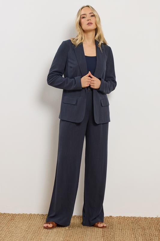 LTS Tall Women's Navy Blue Linen Blazer | Long Tall Sally 2