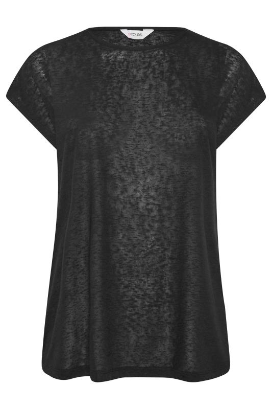 YOURS Curve Plus Size 2 PACK Black Linen Look T-Shirts | Yours Clothing  9