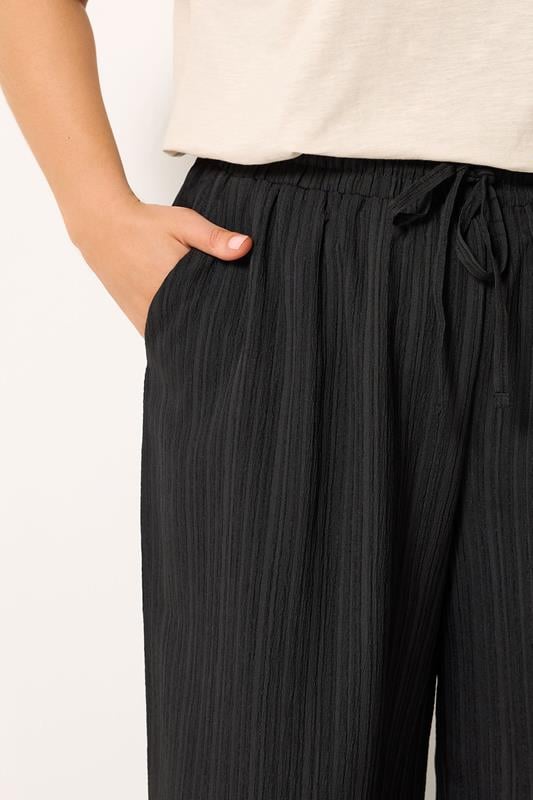 YOURS Plus Size Brown Wide Leg Textured Trousers | Yours Clothing 4