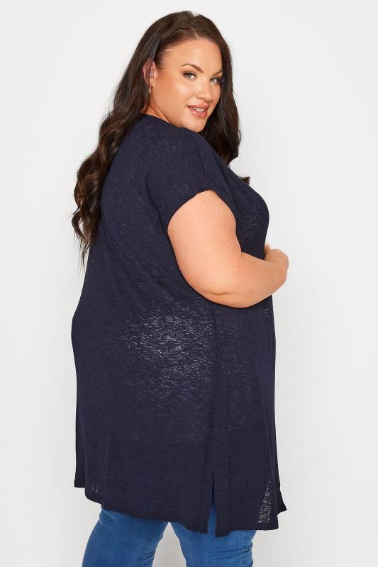 Plus Size Curve Navy Blue Cardigan | Yours Clothing 3