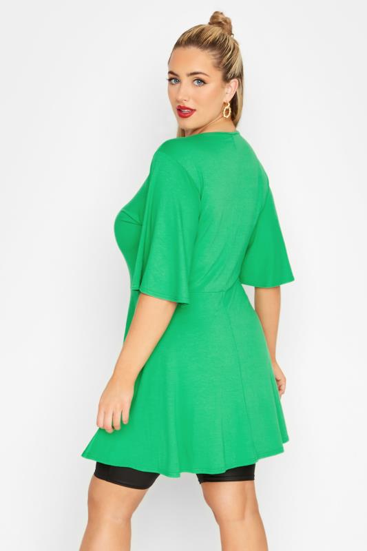 LIMITED COLLECTION Curve Green Keyhole Peplum Top 3