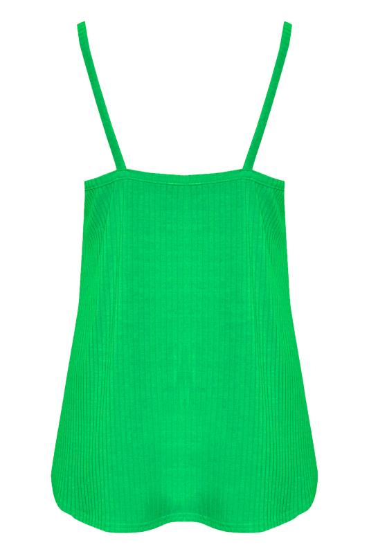 LIMITED COLLECTION Plus Size Apple Green Ribbed Swing Cami Top | Yours Clothing 6
