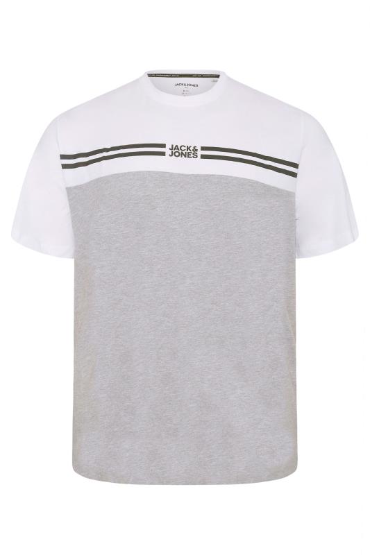 JACK & JONES White & Grey Steve T-Shirt & Shorts Set | BadRhino 5