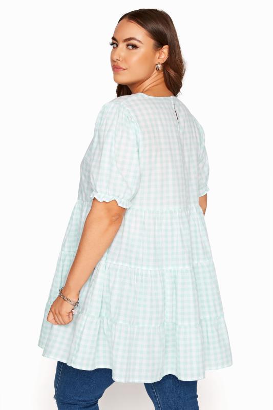 LIMITED COLLECTION Mint Gingham Tiered Tunic Top_C.jpg