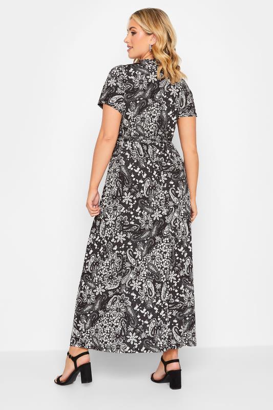 YOURS Plus Size Black Paisley Print Wrap Maxi Dress | Yours Clothing 3