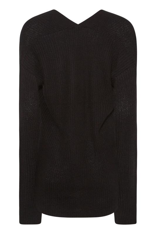 LTS Tall Black Button Through Knitted Cardigan_BK.jpg