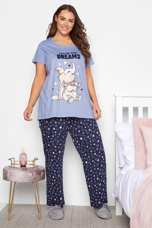  dla puszystych DISNEY Curve Blue Dumbo Star Print Pyjama Set
