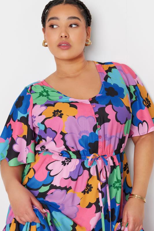 YOURS Plus Size Purple Floral Print Maxi dress | Yours Clothing 4