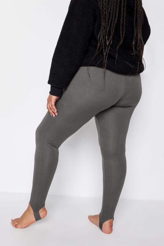 YOURS Plus Size Grey Stirrup Leggings | Yours Clothing 4