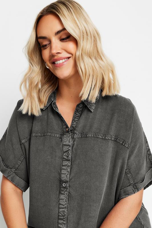 YOURS 2 PACK Plus Size Grey & Blue Chambray Shirts | Yours Clothing 6