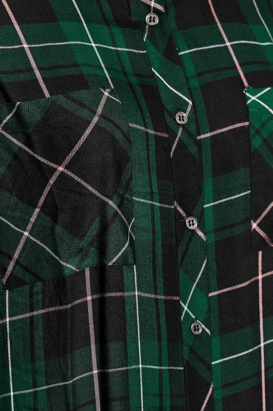 Plus Size Green Check Button Through Shirt | Yours Clothing  5