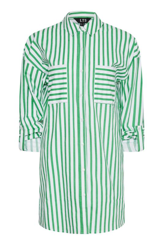 LTS Tall Apple Green Stripe Oversized Cotton Shirt 6