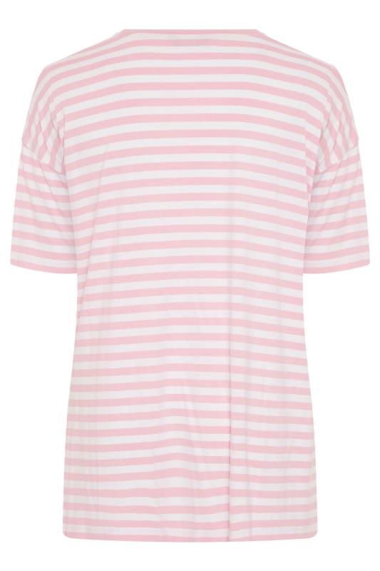 Curve Pink Stripe Oversized T-Shirt 6