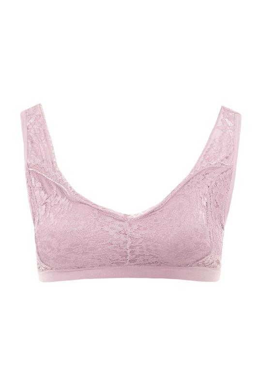 Curve Pink Seamless Lace Padded Non-Wired Bralette 3