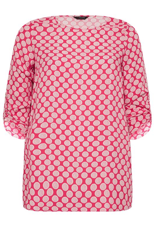 YOURS Plus Size Red Abstract Spot Print Blouse | Yours Clothing 6