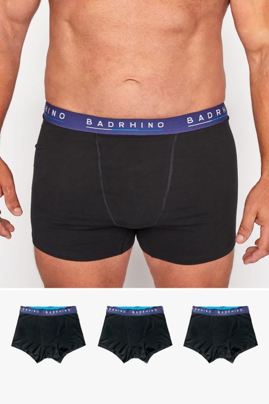 BadRhino Big & Tall Black Essential 3 Pack Boxers 1