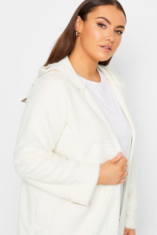 YOURS LUXURY Plus Size White Faux Fur Hooded Jacket |  4